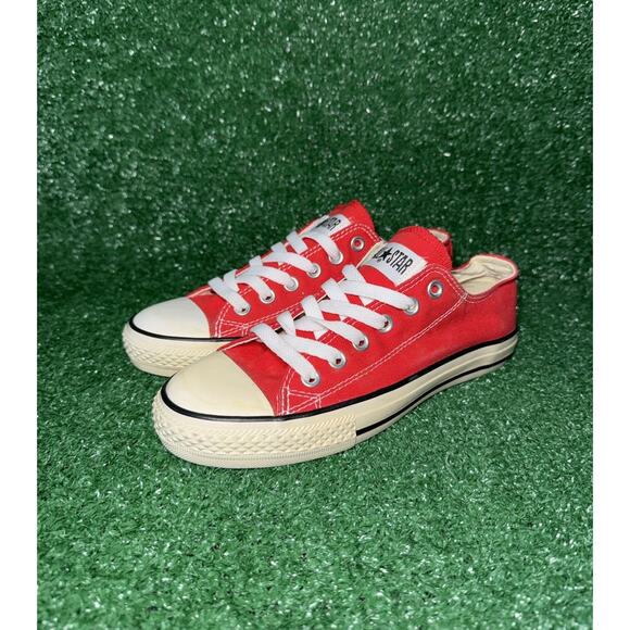 Vintage Converse Made In USA 90s Y2K Chuck Taylor Low Top Red Womens 7.5 Men 5.5 - Picture 3 of 12